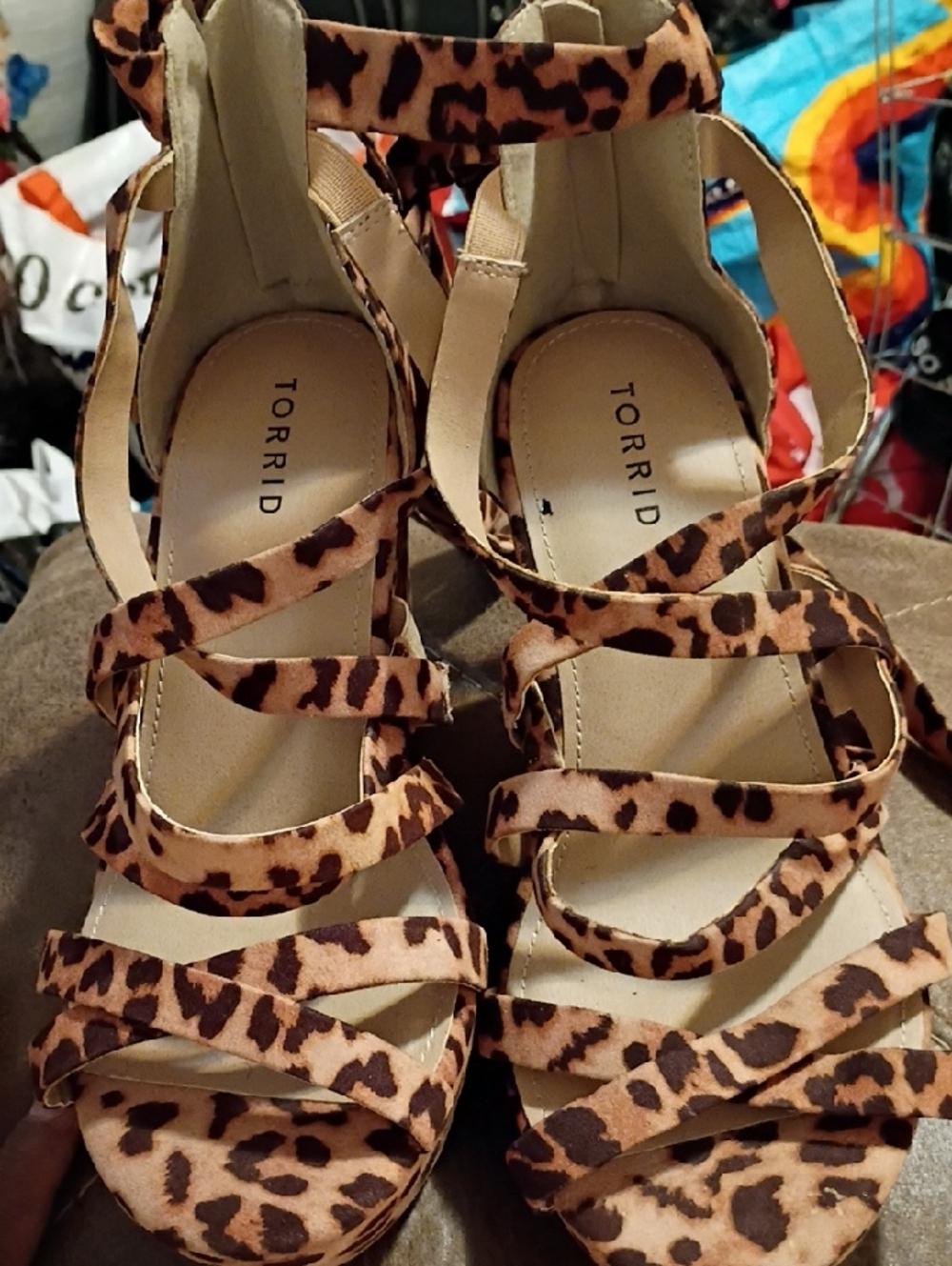 torrid Leopard-Print Strappy Wedge Sandals - Tan/Brown